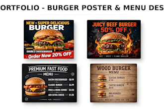 design fast food flyer burger poster and restaurant menu