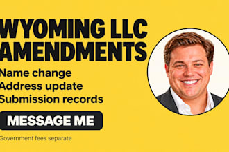 file wyoming llc name amendments and business address updates