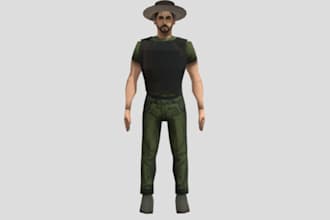 create retro psx style, lowpoly 3d character, game ready tactical military asset
