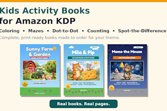 create a kids activity book and coloring book for amazon KDP