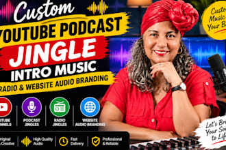 custom youtube podcast jingle intro music audio brand for radio and website