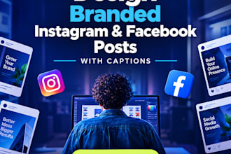 design branded instagram and facebook posts with captions