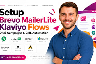 setup brevo mailterlite klaviyo flows email sms campaigns ghl automation expert