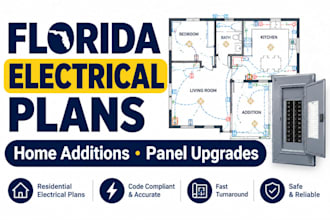 design electrical permit plan, panel upgrade for florida home additions