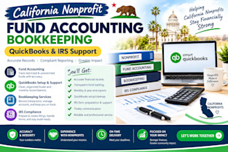 do california nonprofit funding accounting bookkeeping quickbooks irs