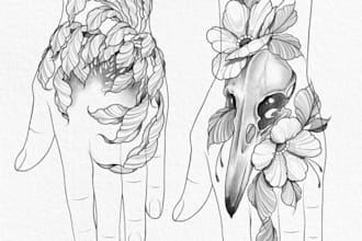 create an illustrative tattoo design