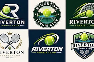 design a professional, tennis club, sports, tournament tennis ball logo