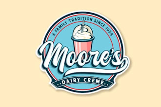 design family owned restaurant dairy ice cream logo