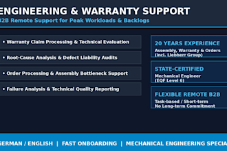 support your team with warranty claims, order processing or root cause analysis