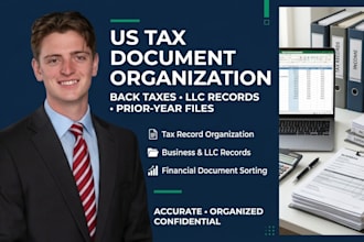 organize US tax documents, back tax records, and prior year financial records