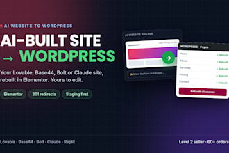 convert lovable, base44, bolt or claude ai website to wordpress elementor