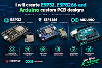 create esp32, esp8266 and arduino custom pcb designs