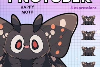 do custom pngtuber model for your vtuber stream, png tuber avatar