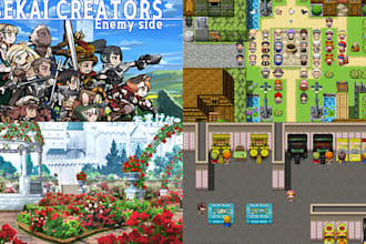develop a custom 2d game top down game, runner game in rpg maker with plugin