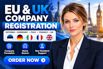 register companies in estonia, germany, italy, france, and the UK