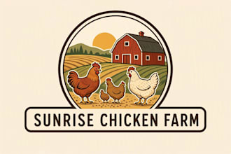 create awesome chicken farm logo for your business