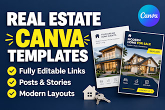 design editable canva instagram templates for real estate agents