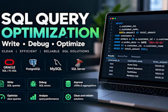 write, fix and optimize sql queries for your database