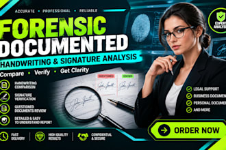 do forensic handwriting, signature and document analysis with a forensic report