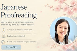 proofread, revise and correct your japanese texts