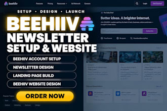 beehiiv setup, beehiiv newsletter, automation, beehiive website landing page