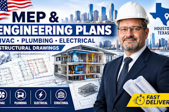 draft hvac, mep, plumbing, electrical and structural plans in houston texas