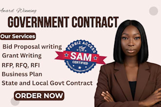 prepare government contract, bid proposal, rfp, rfq and grant writing