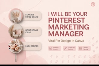 be your pinterest marketing manager and pin designer in canva