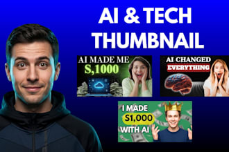 design eye catching ai and tech youtube thumbnails