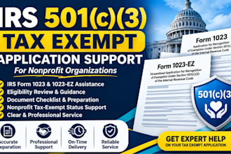 prepare irs 501c3  tax exemption application for nonprofits