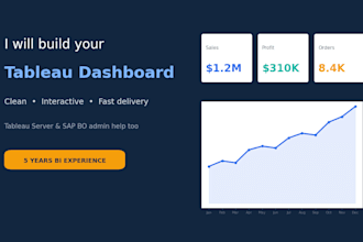 build tableau dashboards and fix tableau server sap bo server issues