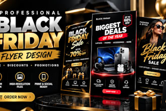 design a black friday sale flyer, discount poster, and promotion