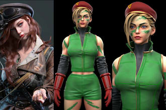stylized 3d game character model low poly character rigged unity unreal engine