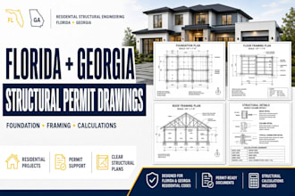 florida georgia residential structural permit drawings and calculations