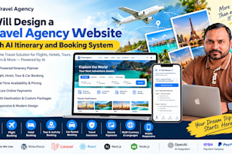design a travel agency website with ai itinerary and booking system
