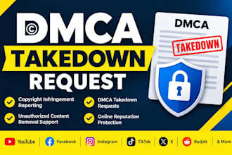 send dmca takedown request tiktok instagram facebook under dmca