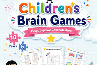provide a kids brain games and concentration activity book