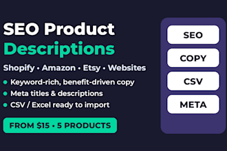 write SEO product descriptions and website copy that sells