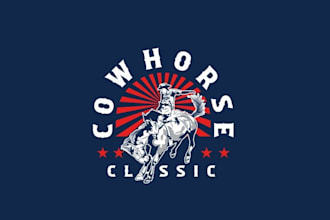 design animal cow horse classic logo