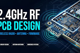 design 2 4ghz rf pcb, wireless radio, antenna and embedded firmware