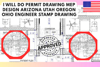do permit drawing mep design arizona utah oregon ohio engineer stamp drawing