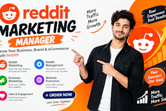 be your reddit marketing manager for your business brand and ecommerce growth