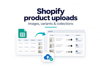 upload products to shopify with images variants and collections