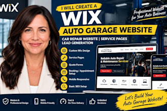 create wix auto garage website car repair website service page lead generation