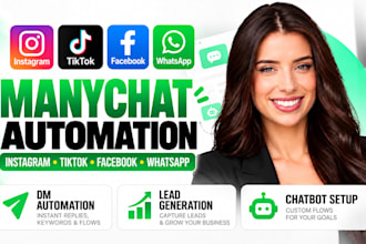 create manychat automation for instagram tiktok facebook and whatsapp