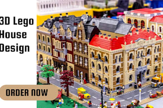 custom 3d  lego design 3d lego house model lego moc lego car with instruction