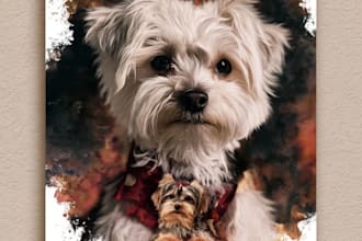 draw your beloved pet into a fun vector art cartoon