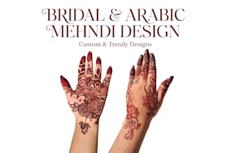 design custom bridal  and arabic mehndi henna for hands