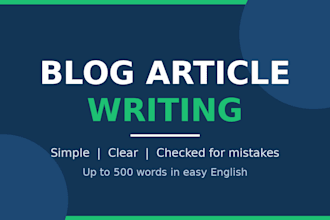 write a simple and clear blog article for you
