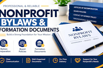 prepare nonprofit bylaws and formation documents